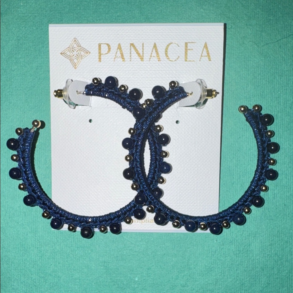 Panacea Beaded Hoop Earrings NWT
